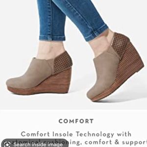 Dr. Scholl's Dark Brown Smooth Harlow Wedge Bootie Size EU 41